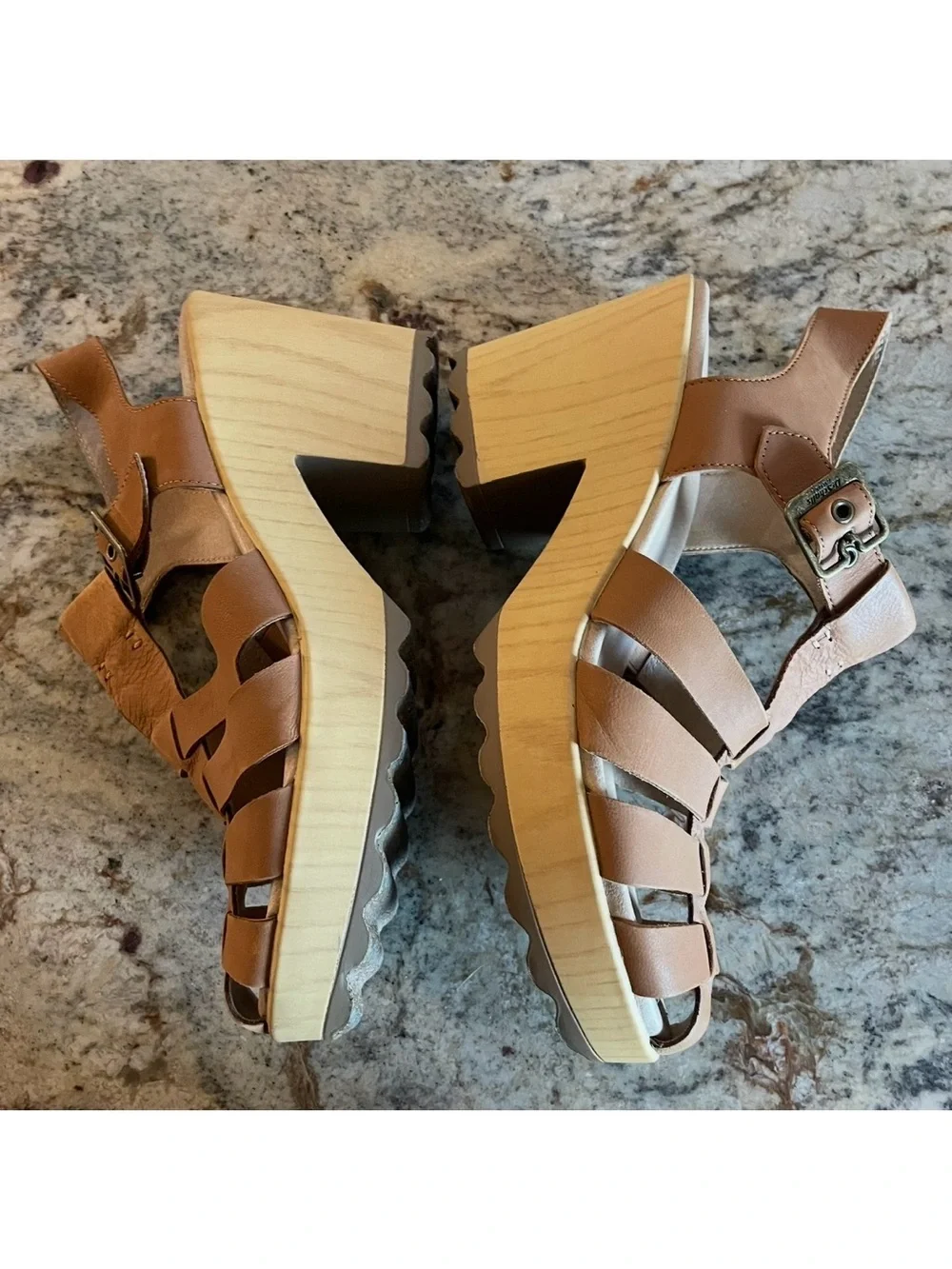 Dr. Scholl's Want It All Platform Sandals Tan Size 8.5